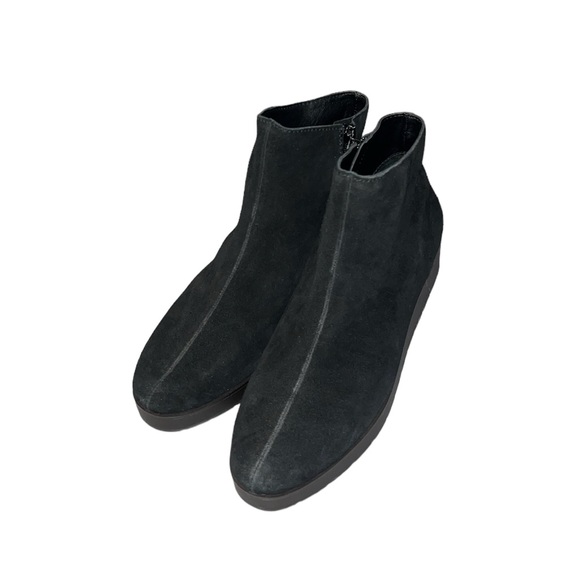 Lucky Brand Karmeya Black Suede Leather Booties - Picture 2 of 12